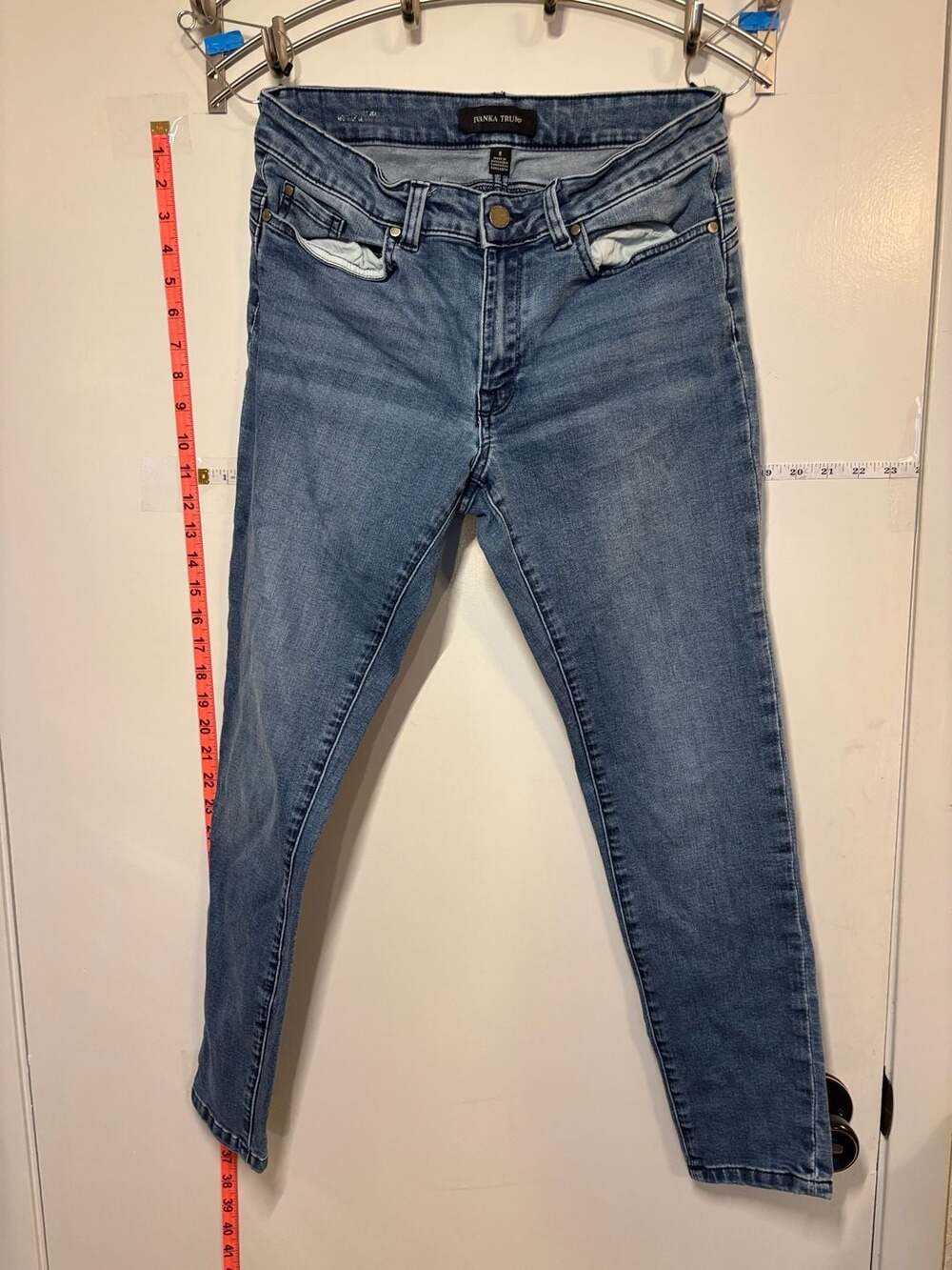 M1: Ivanka Trump Blue High Rise Skinny Jeans Size 8